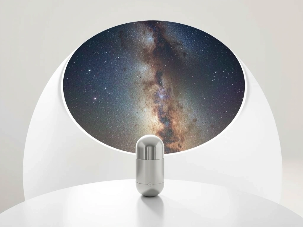 Blick aus dem Orbital Nutrition Studio in den Kosmos